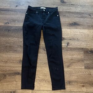 Madewell black 9” mid rise skinny jeans 27